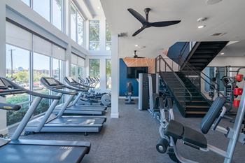 Cardio equipment in the fitness center at abstract at design district in dallas tx, 75207